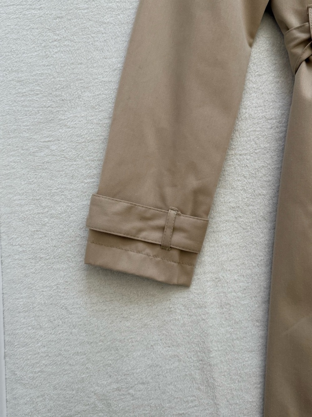Tan Double Breasted Trench Coat Water Repellent Belted Size Small NWT Classic - Picture 8 of 13